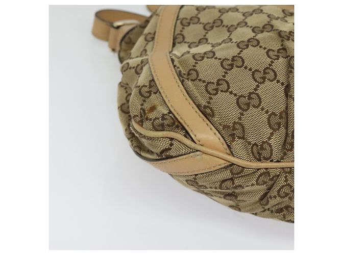 Borsa a Spalla GG Canvas Gucci Beige Oro 203257 Auth 134640 D'oro - vista 9
