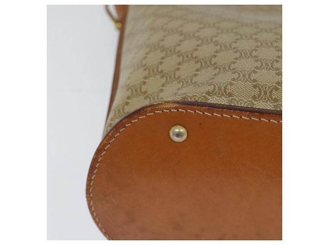 Céline Borsa a Spalla in Tela Macadam CELINE PVC Beige Oro Auth 132542 D'oro - vista 15
