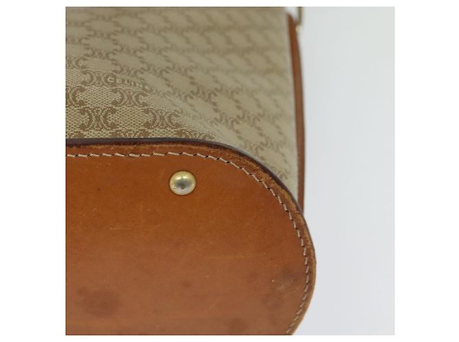 Céline Borsa a Spalla in Tela Macadam CELINE PVC Beige Oro Auth 132542 D'oro - vista 16