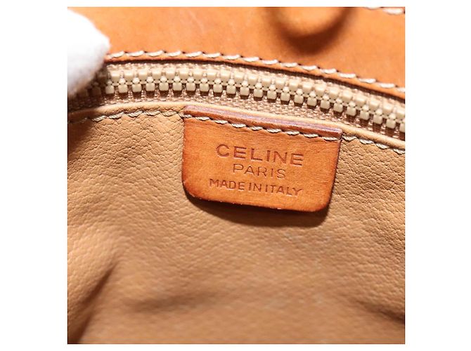 Céline Borsa a Spalla in Tela Macadam CELINE PVC Beige Oro Auth 132542 D'oro - vista 18