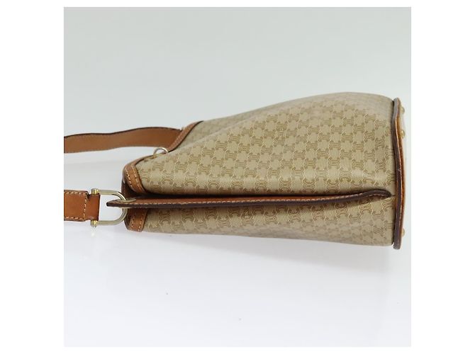 Céline Borsa a Spalla in Tela Macadam CELINE PVC Beige Oro Auth 132542 D'oro - vista 3