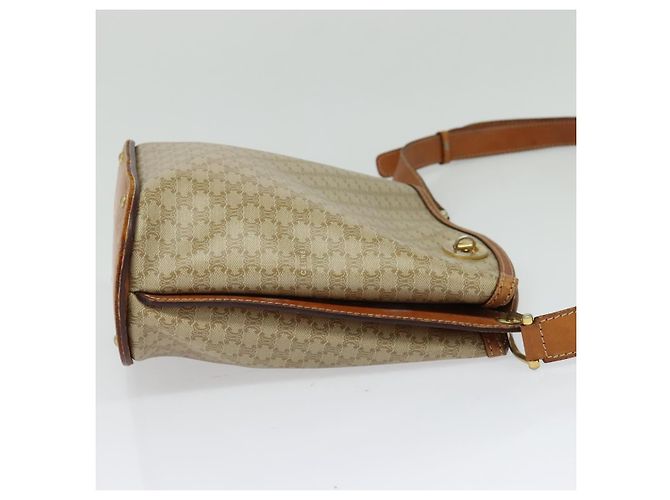 Céline Borsa a Spalla in Tela Macadam CELINE PVC Beige Oro Auth 132542 D'oro - vista 4