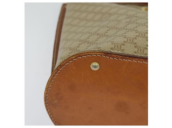Céline Borsa a Spalla in Tela Macadam CELINE PVC Beige Oro Auth 132542 D'oro - vista 9