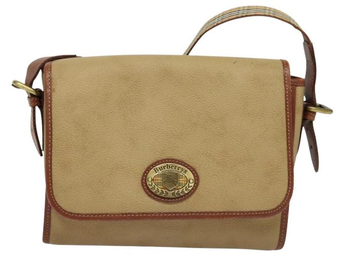 Autre Marque Borsa a Spalla Burberrys in Tela PVC Beige Oro Auth bs28159 D'oro - vista 13