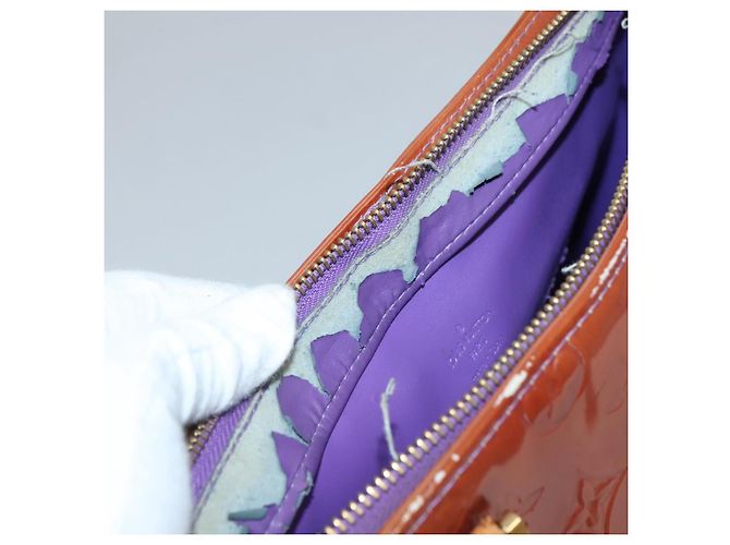 LOUIS VUITTON Borsa a Mano Monogram Vernis Houston Viola Viole M91093 Auth 132579 Porpora - vista 11