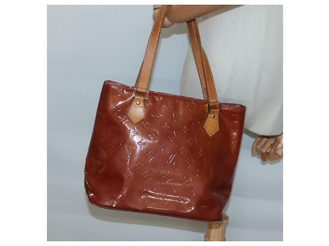 LOUIS VUITTON Borsa a Mano Monogram Vernis Houston Viola Viole M91093 Auth 132579 Porpora - vista 23