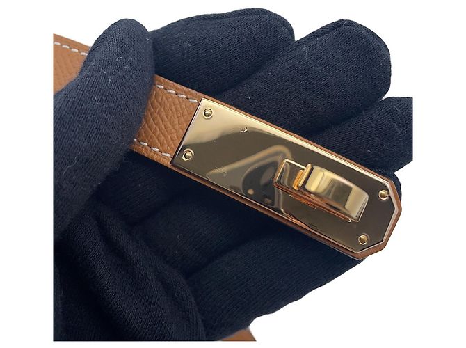 Hermès Kelly Gürtel 18 Gold Rosa Epsom Golden - Ansicht 8