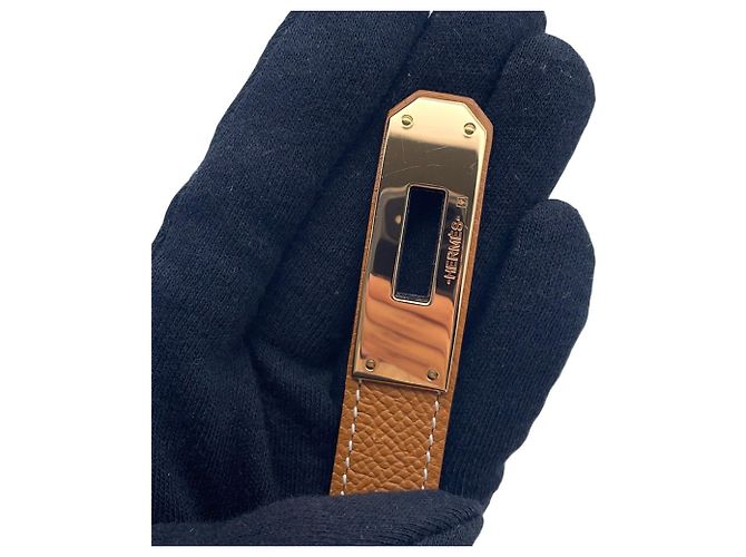 Hermès Kelly Gürtel 18 Gold Rosa Epsom Golden - Ansicht 9