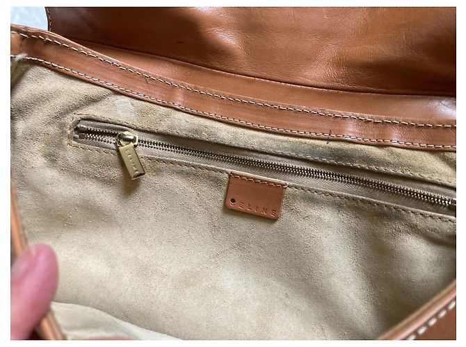 Borsa Céline in pelle color caramello - vista 10