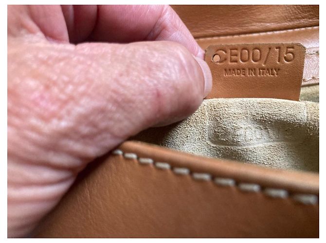 Borsa Céline in pelle color caramello - vista 11