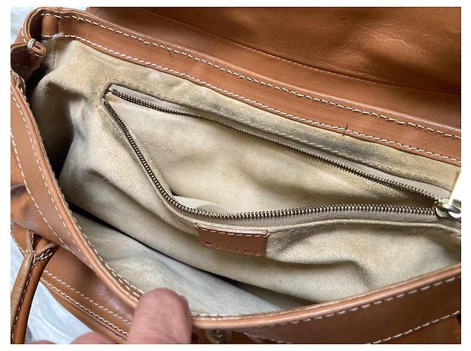 Borsa Céline in pelle color caramello - vista 12