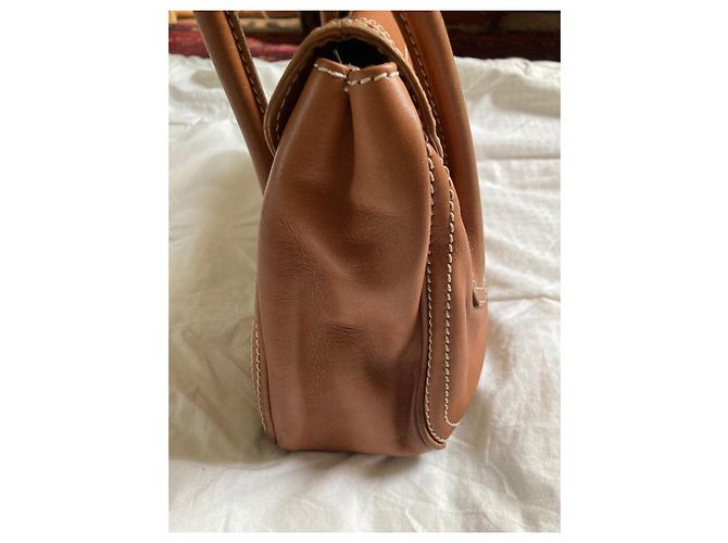 Borsa Céline in pelle color caramello - vista 3