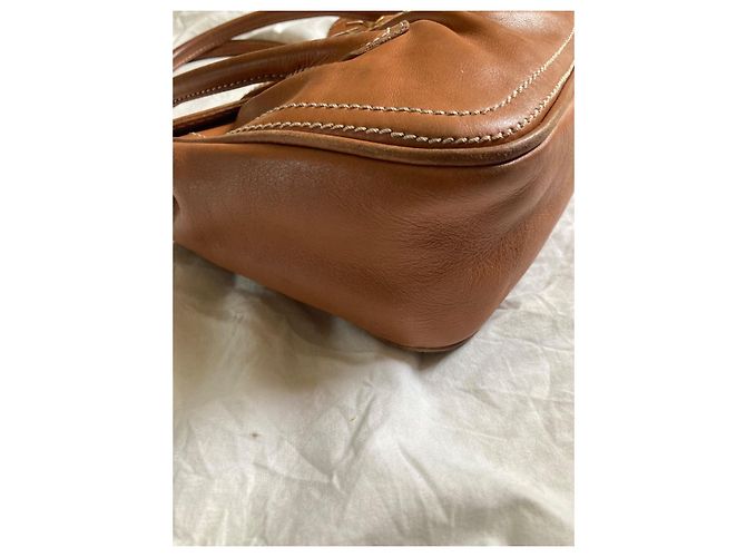 Borsa Céline in pelle color caramello - vista 8