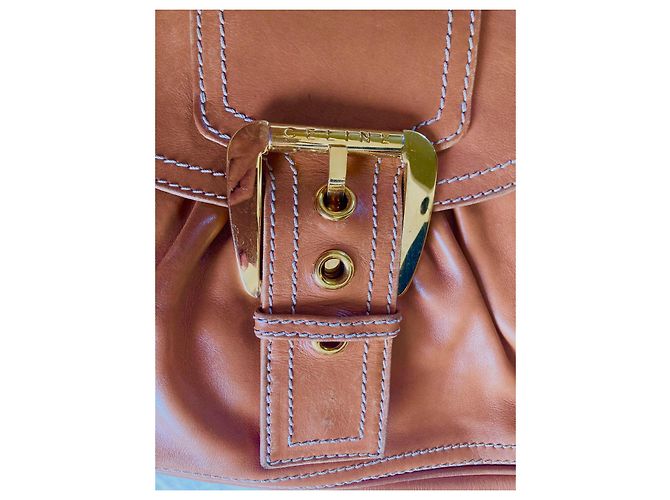 Borsa Céline in pelle color caramello - vista 9