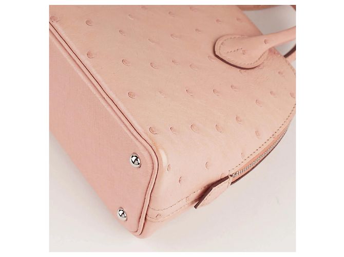 Hermès Mini Bolide Rosa in Pelle di Struzzo - vista 10