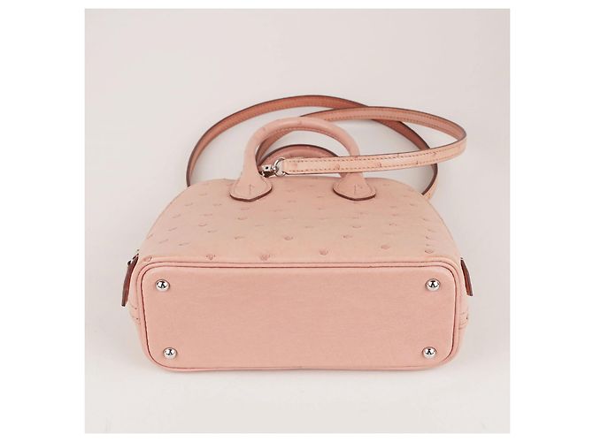 Hermès Mini Bolide Rosa in Pelle di Struzzo - vista 4