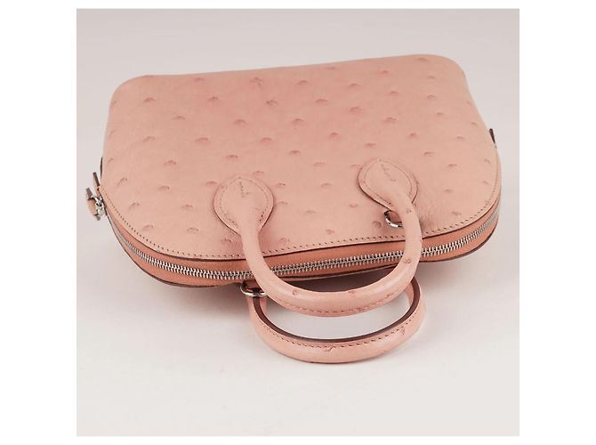 Hermès Mini Bolide Rosa in Pelle di Struzzo - vista 5