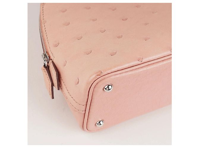 Hermès Mini Bolide Rosa in Pelle di Struzzo - vista 9
