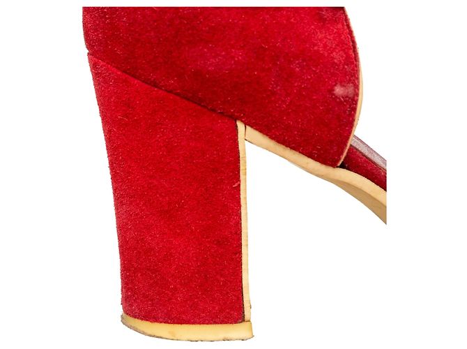 Miu Miu Décolleté in Camoscio Rosso - vista 8