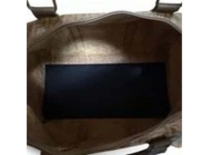Borsa Boston Fendi Zucchino Canvas e pelle verniciata oro - vista 11