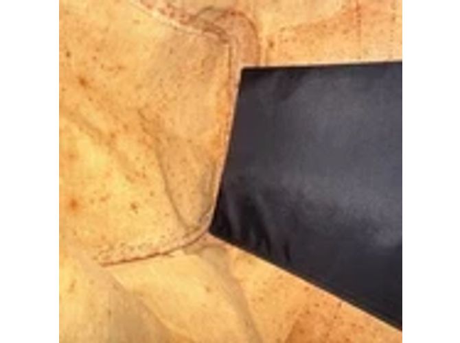 Borsa Boston Fendi Zucchino Canvas e pelle verniciata oro - vista 9