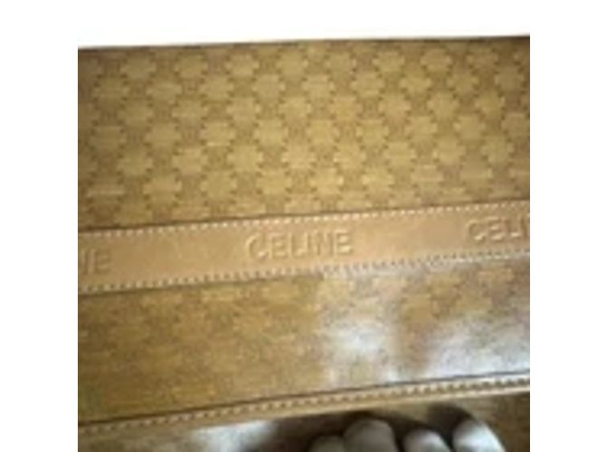 Celine Daoust Borsa a spalla Celine Macadam Canvas e pelle marrone - vista 7
