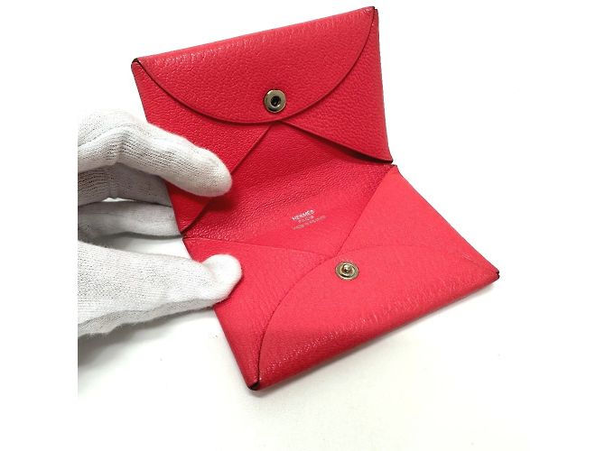 Tarjetero bifold Calvi de Hermès Rosa - vista 7