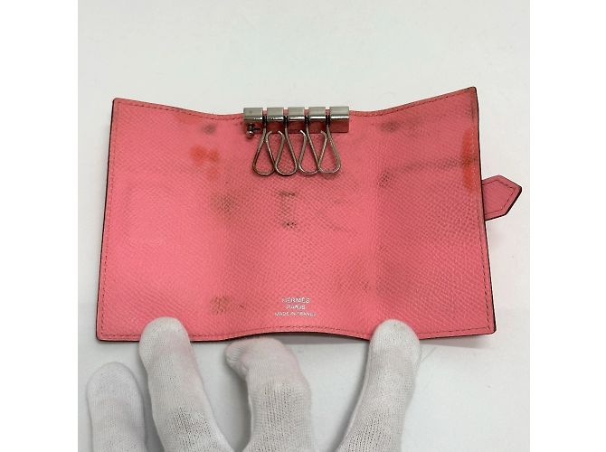 Bearn 4-Ring Schlüsseletui von Hermès Pink - Ansicht 8