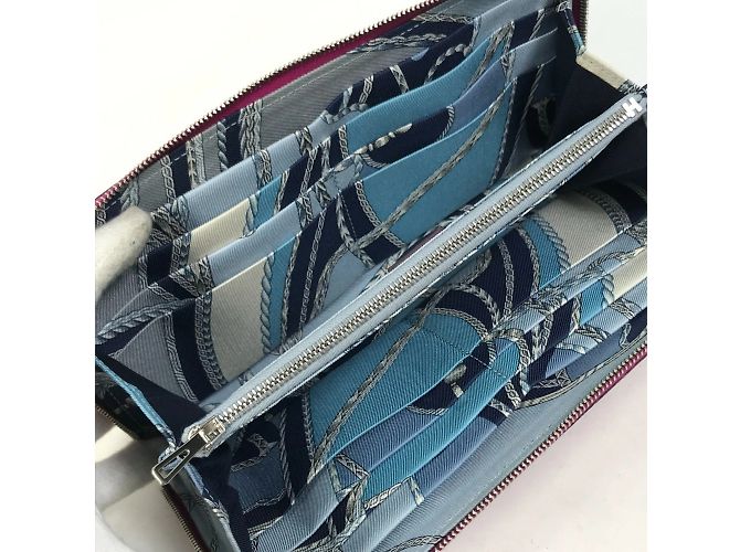 Cartera con cremallera redonda Azap Long Silk'in de Hermès Púrpura - vista 11