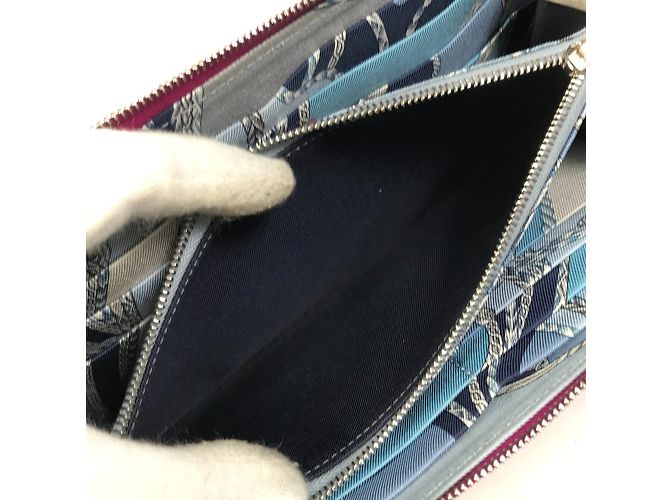Cartera con cremallera redonda Azap Long Silk'in de Hermès Púrpura - vista 12
