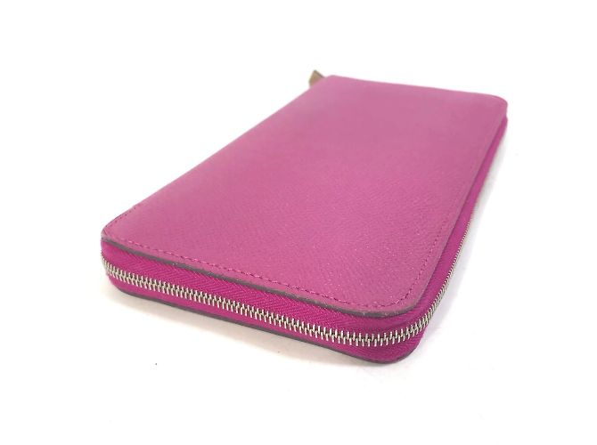 Cartera con cremallera redonda Azap Long Silk'in de Hermès Púrpura - vista 3