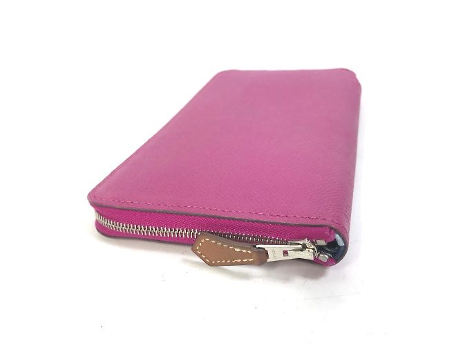 Cartera con cremallera redonda Azap Long Silk'in de Hermès Púrpura - vista 4