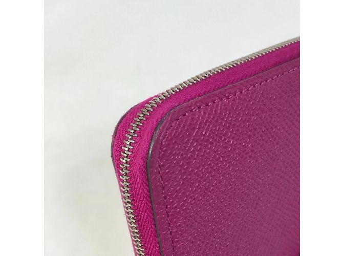 Cartera con cremallera redonda Azap Long Silk'in de Hermès Púrpura - vista 8