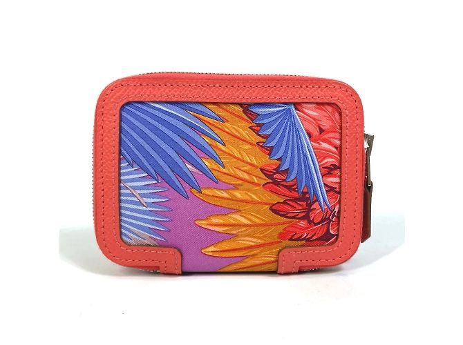Hermès Billetera bifold Hermes Soie Cool Flamingo Party Rosa - vista 2