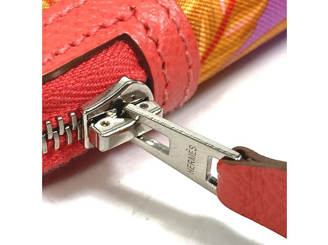 Hermès Billetera bifold Hermes Soie Cool Flamingo Party Rosa - vista 4