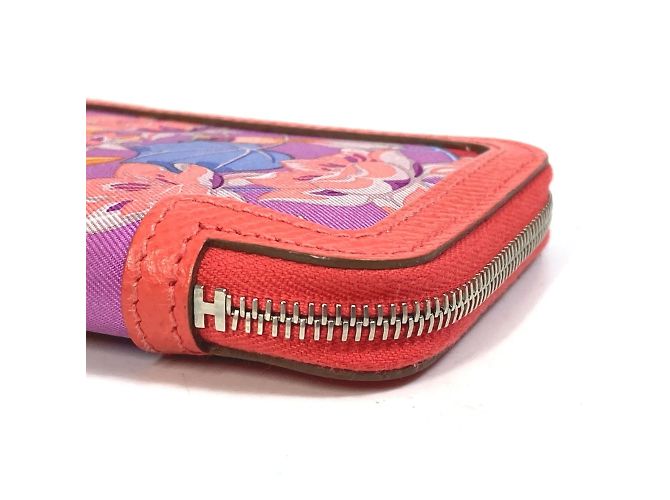Hermès Billetera bifold Hermes Soie Cool Flamingo Party Rosa - vista 5