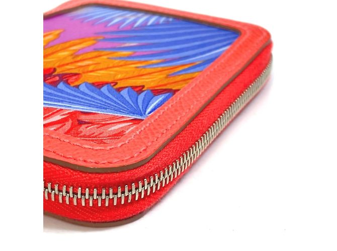 Hermès Billetera bifold Hermes Soie Cool Flamingo Party Rosa - vista 6