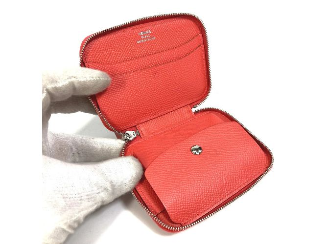 Hermès Billetera bifold Hermes Soie Cool Flamingo Party Rosa - vista 7