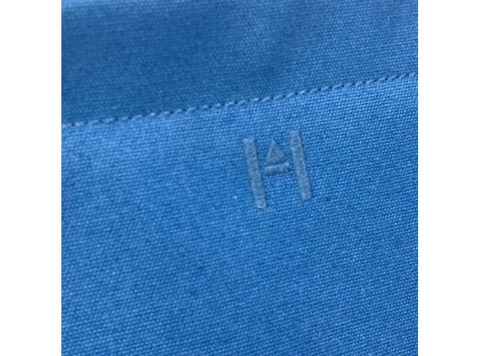 Pochette Camaieu con logo ricamato Hermès Marrone Blu navy - vista 5