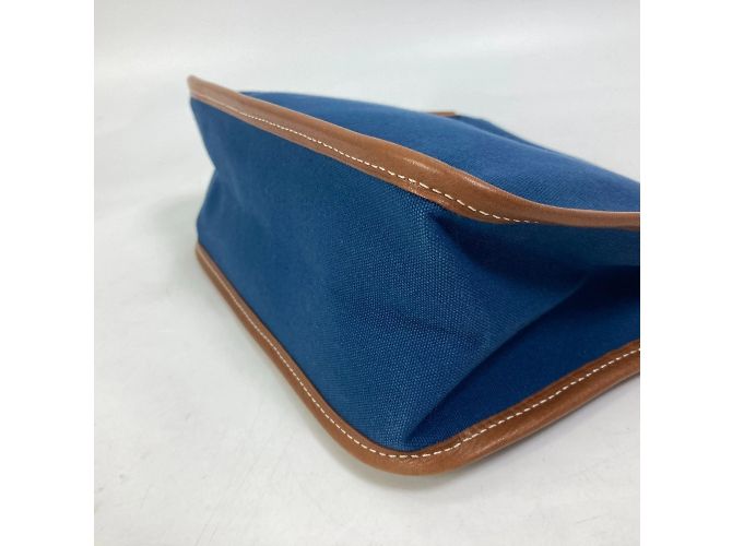 Pochette Camaieu con logo ricamato Hermès Marrone Blu navy - vista 7