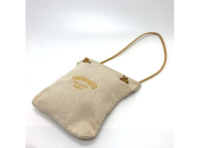 Hermès Borsa a Spalla Hermes Aline PM Toile Chevron Marrone Beige - vista 16