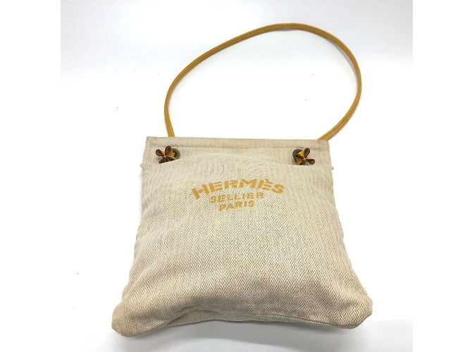 Hermès Borsa a Spalla Hermes Aline PM Toile Chevron Marrone Beige - vista 5