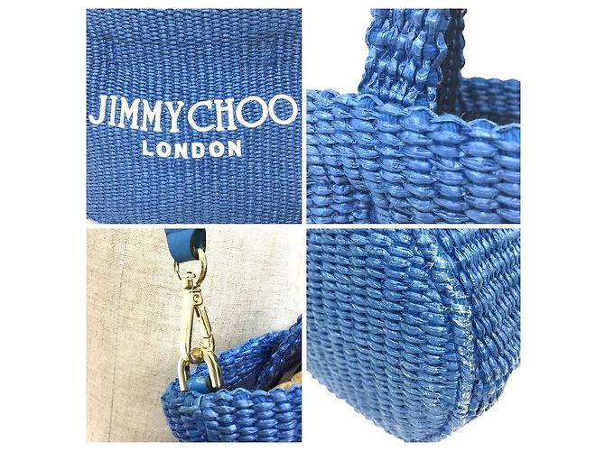 Borsa da spiaggia Jimmy Choo E/W Mini Jyn Blu - vista 3