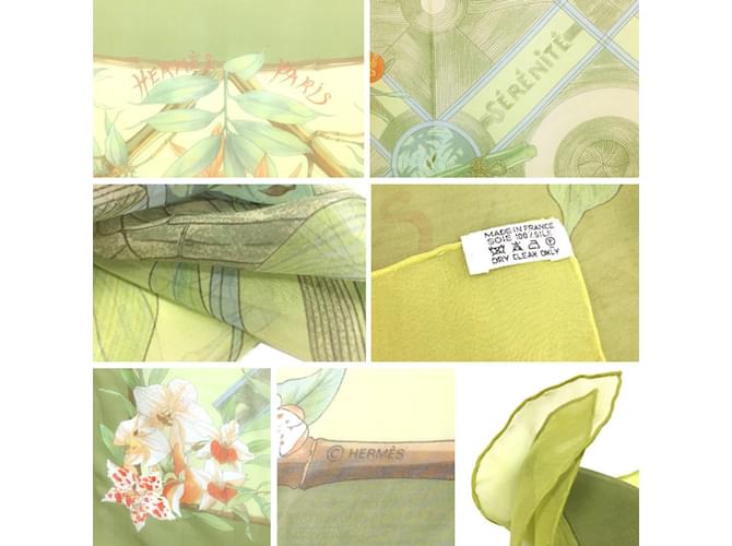 Foulard in seta Hermès verde - vista 4