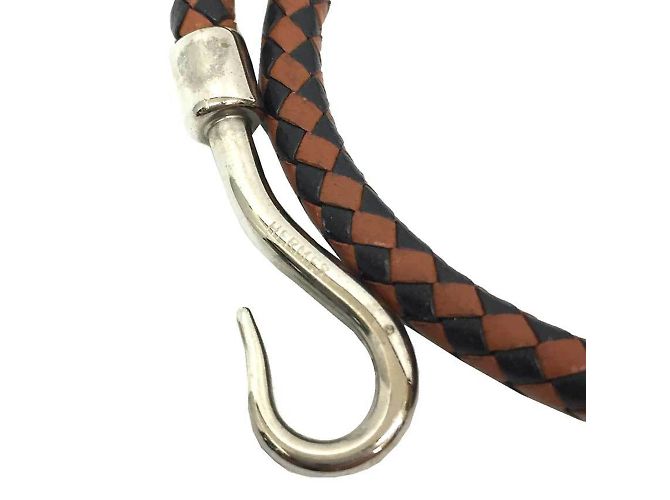 Pulsera Doble Choker Jumbo Hermès Castaño Negro Plata - vista 3