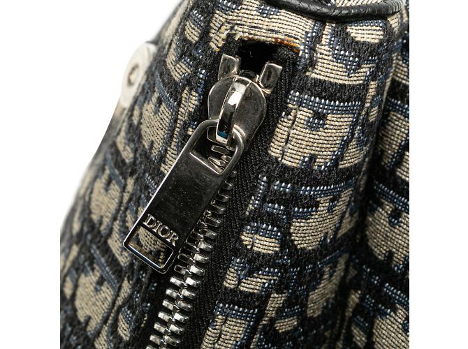 Borsa Saddle Dior Oblique di Christian Dior Beige Blu navy - vista 8