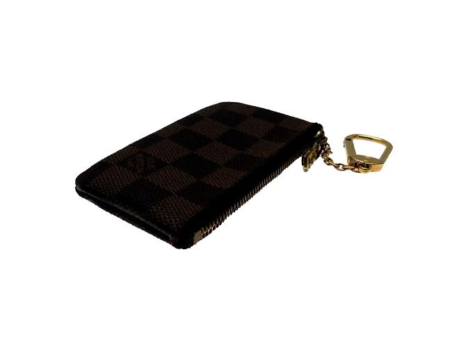 Portachiavi Pochette Cle Damier Louis Vuitton Marrone Damier ebene - vista 3