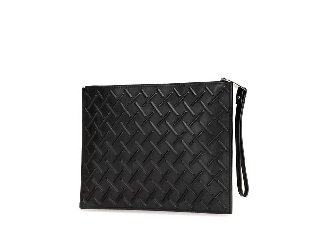 Clutch in pelle nera Bottega Veneta Nero - vista 2