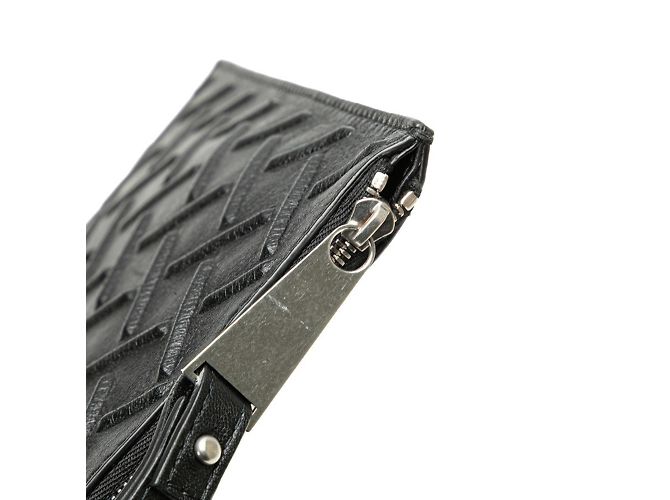 Clutch in pelle nera Bottega Veneta Nero - vista 5