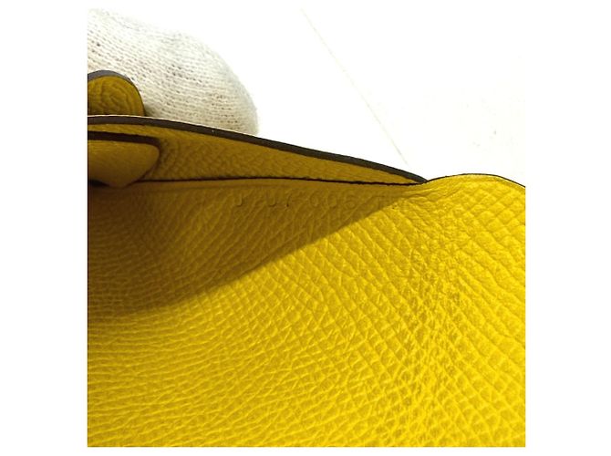 Monedero Duo Calvi de Hermès Amarillo - vista 10